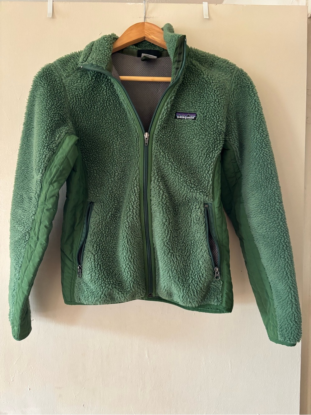 Patagonia Olive Green Sherpa Teddy Jacket